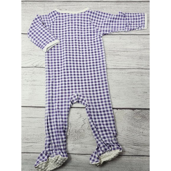Sweet Bamboo Baby Girl Purple Checks Size Newborn - Picture 3 of 3